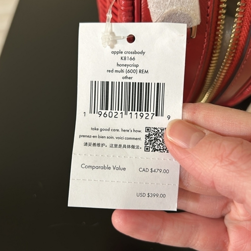 🍎🔹️Kate Spade Honeycrisp Red Apple Wicker Basket Crossbody Handbag Novelty - Picture 7 of 8